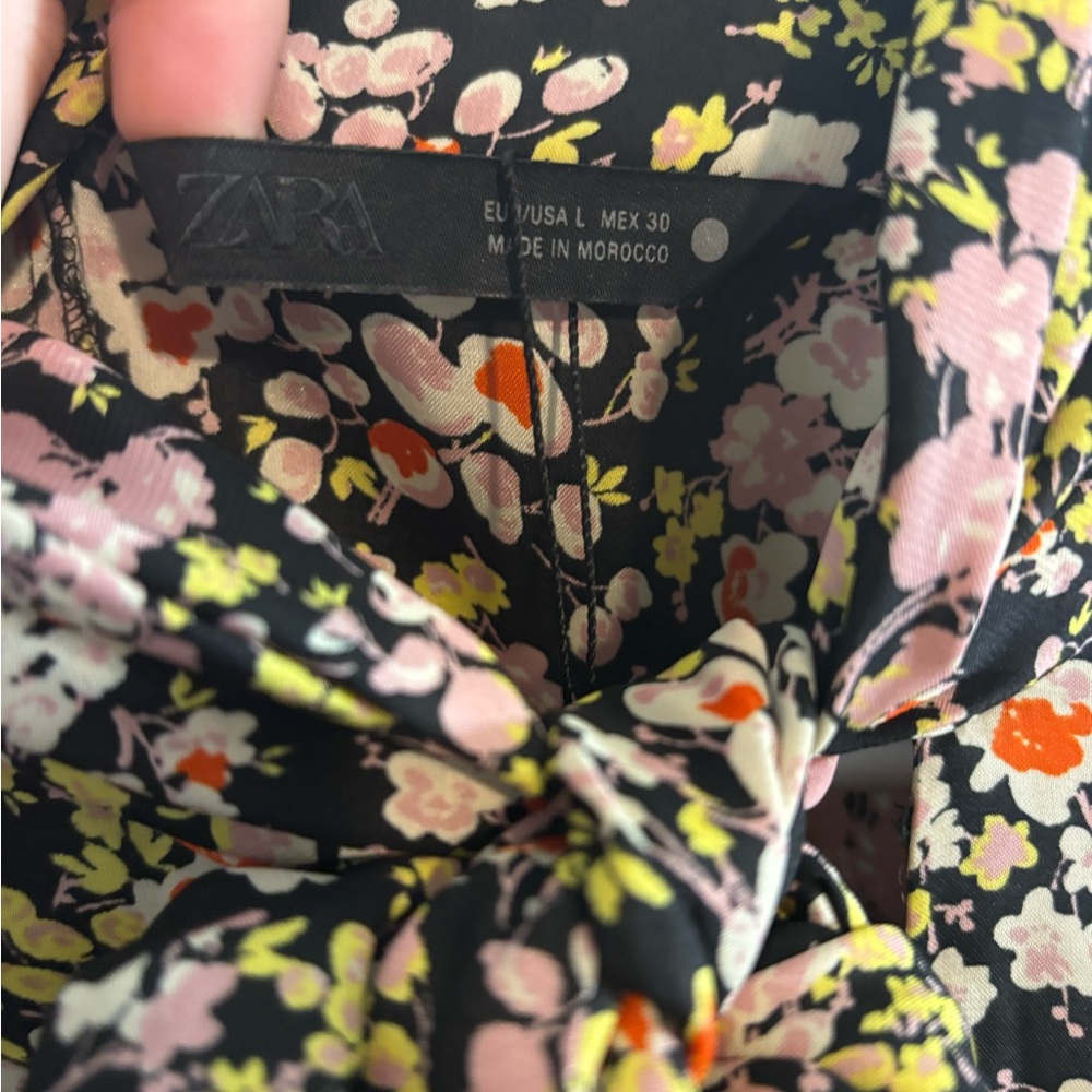 Zara ZW COLLECTION FLORAL MIDI DRESS size L NWOT - Picture 6 of 8
